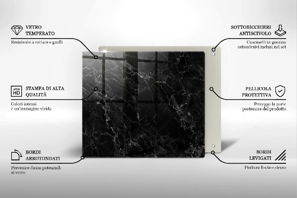 Płyta ochronna na kuchenkę Elegancki marmur