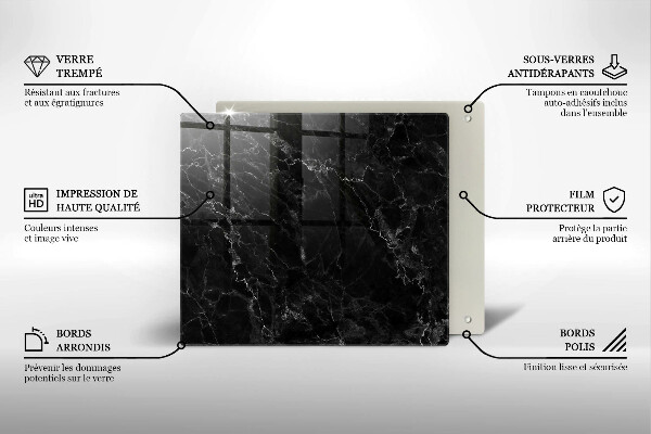 Płyta ochronna na kuchenkę Elegancki marmur