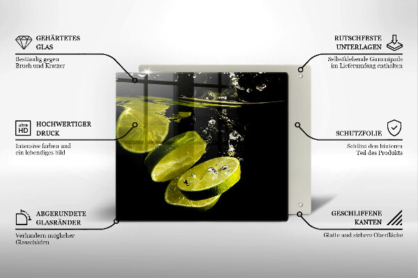 Osłona ściany przy kuchence gazowej Limonki w wodzie