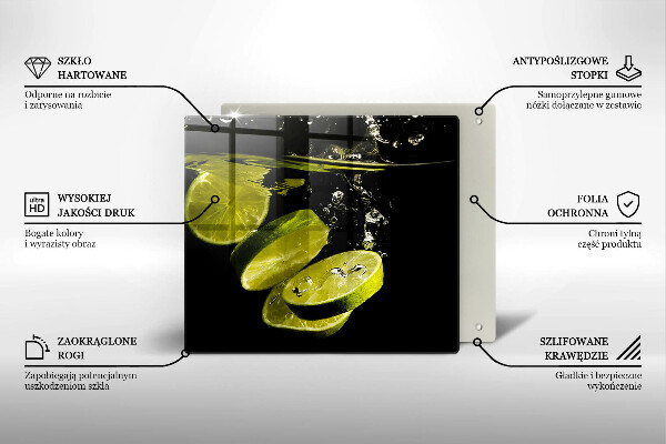Osłona ściany przy kuchence gazowej Limonki w wodzie