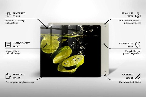 Osłona ściany przy kuchence gazowej Limonki w wodzie