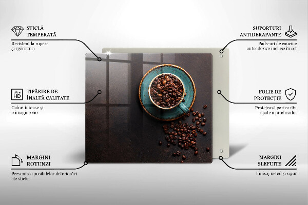 Osłona ściany przy kuchence gazowej Filiżanka ziarna kawy