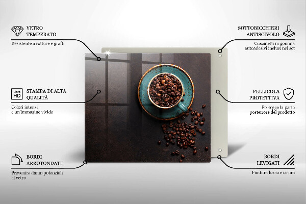 Osłona ściany przy kuchence gazowej Filiżanka ziarna kawy