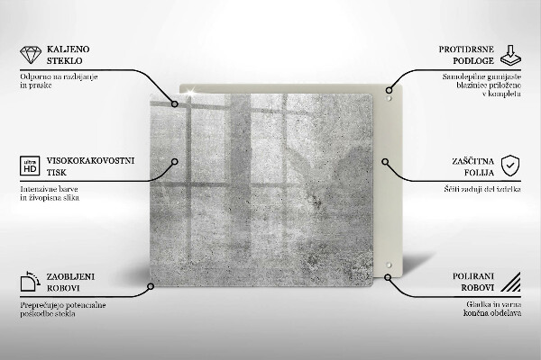 Osłona ściany przy kuchence gazowej Tekstura beton