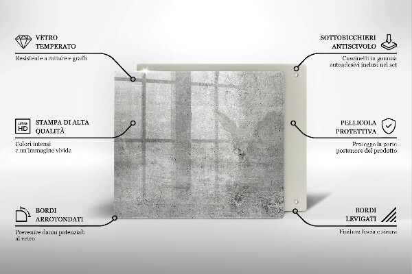 Osłona ściany przy kuchence gazowej Tekstura beton