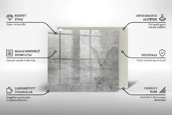 Osłona ściany przy kuchence gazowej Tekstura beton