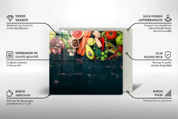 Osłona ściany przy kuchence gazowej Owoce i warzywa