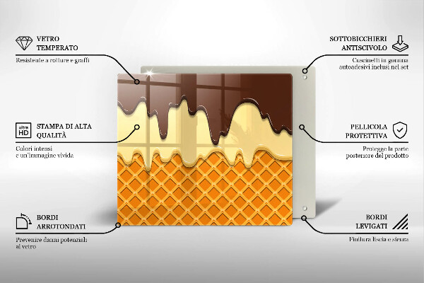 Osłona ściany przy kuchence gazowej Ilustracja lody rożek