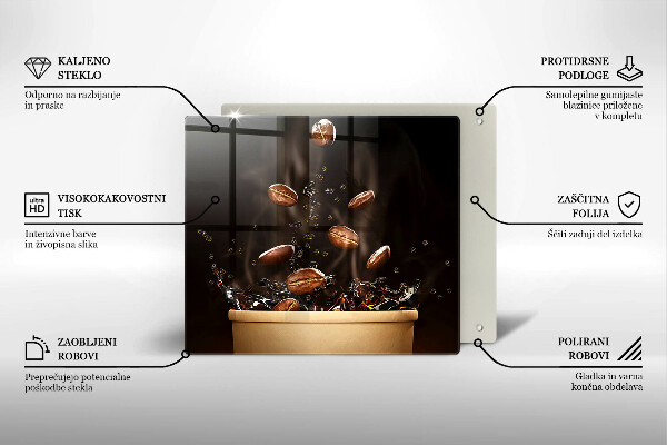 Osłona ściany przy kuchence gazowej Gorąca kawa ziarna