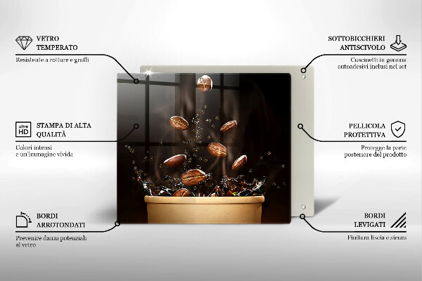 Osłona ściany przy kuchence gazowej Gorąca kawa ziarna