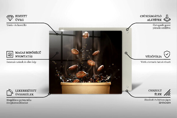 Osłona ściany przy kuchence gazowej Gorąca kawa ziarna