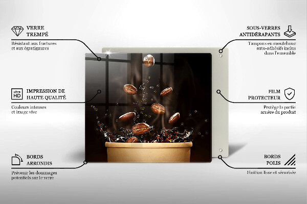 Osłona ściany przy kuchence gazowej Gorąca kawa ziarna