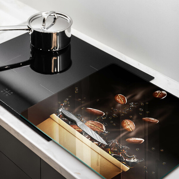 Osłona ściany przy kuchence gazowej Gorąca kawa ziarna