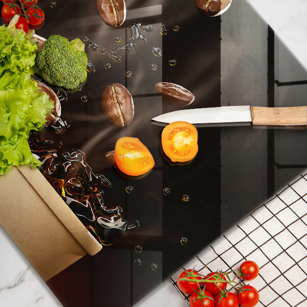 Osłona ściany przy kuchence gazowej Gorąca kawa ziarna