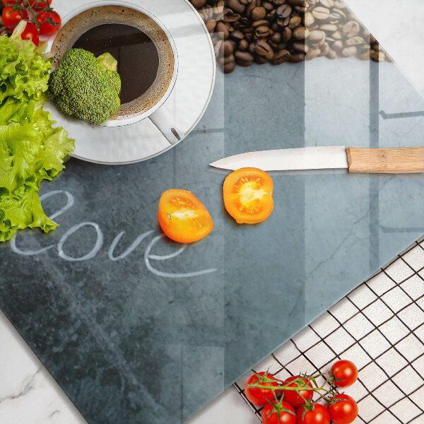 Osłona ściany przy kuchence gazowej Ziarna kawy i filiżanka