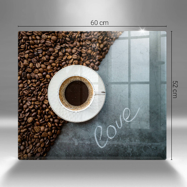 Osłona ściany przy kuchence gazowej Ziarna kawy i filiżanka