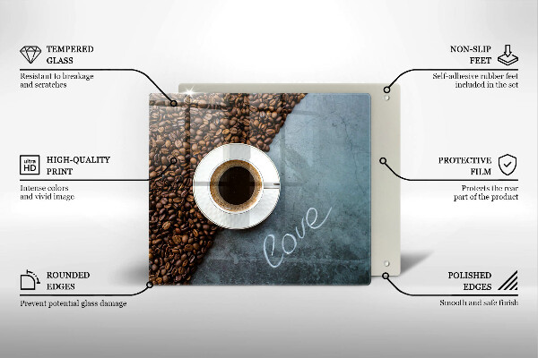 Osłona ściany przy kuchence gazowej Ziarna kawy i filiżanka