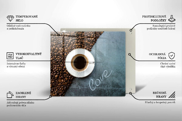 Osłona ściany przy kuchence gazowej Ziarna kawy i filiżanka