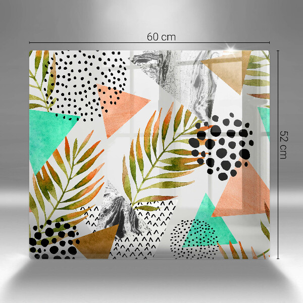 Osłona ściany przy kuchence gazowej Wzór boho liście