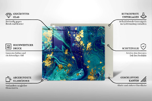 Osłona ściany przy kuchence gazowej Abstrakcja ze złotem