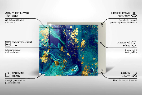 Osłona ściany przy kuchence gazowej Abstrakcja ze złotem