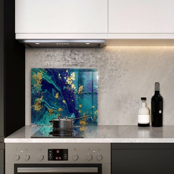 Osłona ściany przy kuchence gazowej Abstrakcja ze złotem