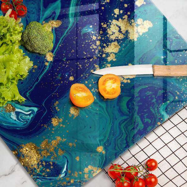 Osłona ściany przy kuchence gazowej Abstrakcja ze złotem