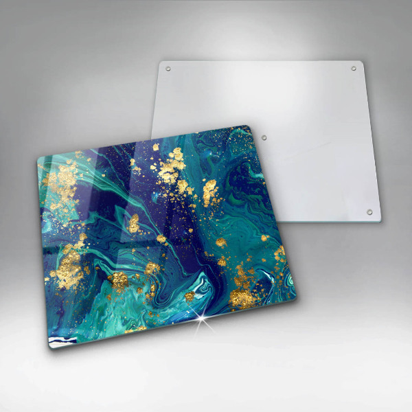 Osłona ściany przy kuchence gazowej Abstrakcja ze złotem