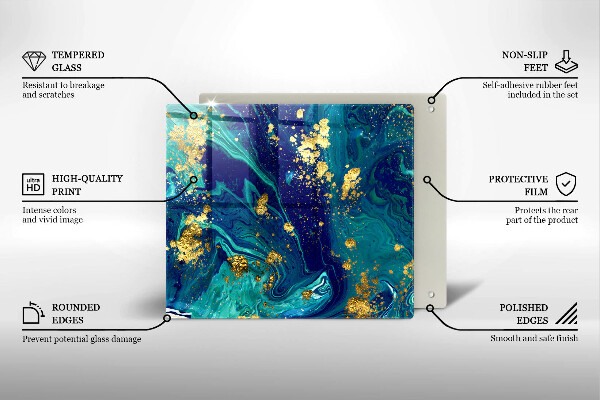 Osłona ściany przy kuchence gazowej Abstrakcja ze złotem