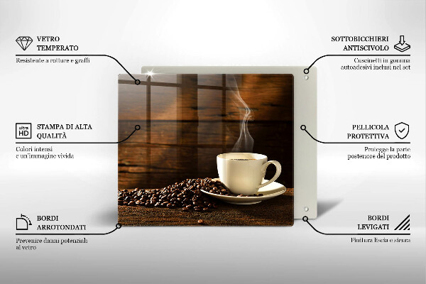 Osłona ściany przy kuchence gazowej Filiżanka kawy drewno