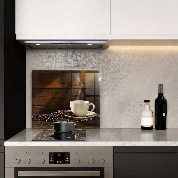 Osłona ściany przy kuchence gazowej Filiżanka kawy drewno