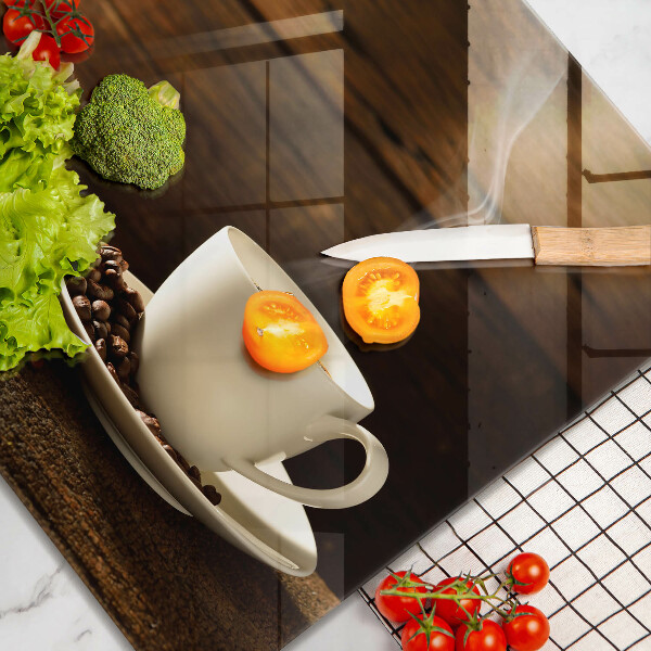 Osłona ściany przy kuchence gazowej Filiżanka kawy drewno