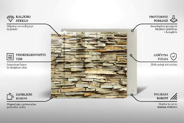 Osłona ściany przy kuchence gazowej Ozdobne kamienie