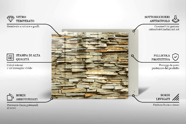 Osłona ściany przy kuchence gazowej Ozdobne kamienie