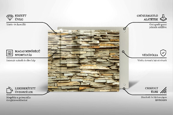 Osłona ściany przy kuchence gazowej Ozdobne kamienie