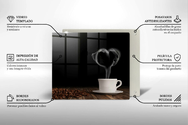 Osłona ściany przy kuchence gazowej Kawa filiżanka serce