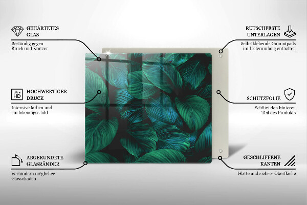 Osłona ściany przy kuchence gazowej Dżungla liście