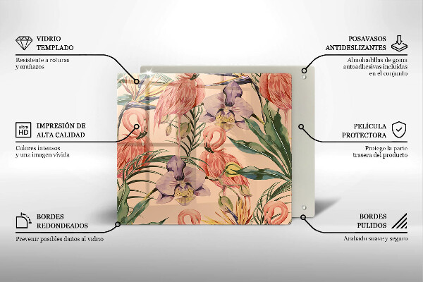 Osłona ściany przy kuchence gazowej Ilustracja flamingi