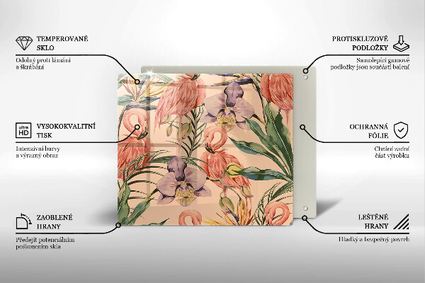 Osłona ściany przy kuchence gazowej Ilustracja flamingi