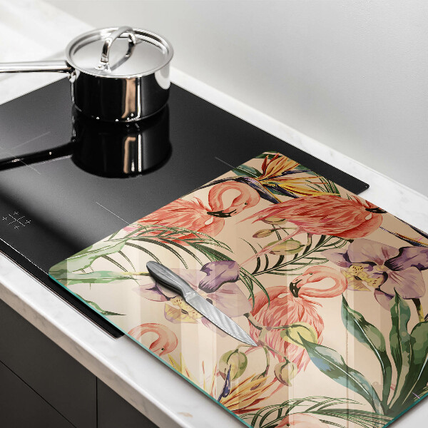 Osłona ściany przy kuchence gazowej Ilustracja flamingi