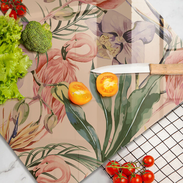 Osłona ściany przy kuchence gazowej Ilustracja flamingi