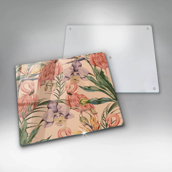 Osłona ściany przy kuchence gazowej Ilustracja flamingi