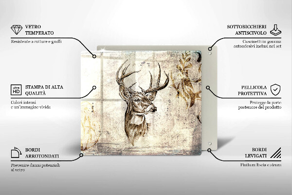 Osłona ściany przy kuchence gazowej Ilustracja zwierzę jeleń