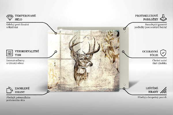 Osłona ściany przy kuchence gazowej Ilustracja zwierzę jeleń