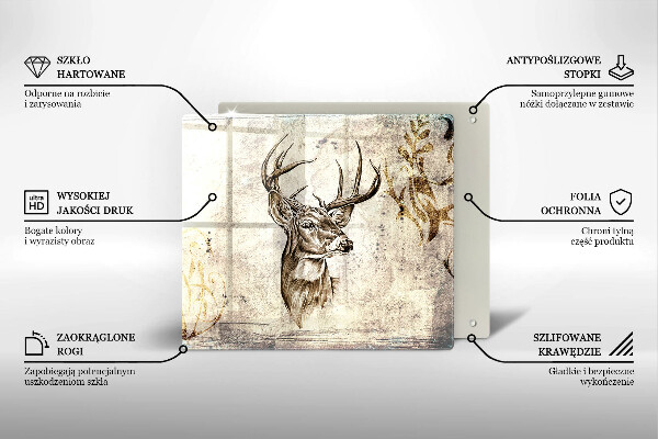 Osłona ściany przy kuchence gazowej Ilustracja zwierzę jeleń