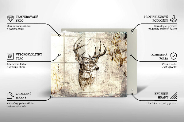 Osłona ściany przy kuchence gazowej Ilustracja zwierzę jeleń