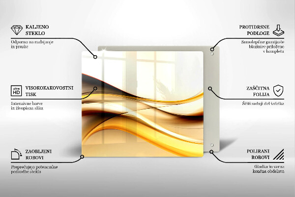 Osłona ściany przy kuchence gazowej Abstrakcja dym linie