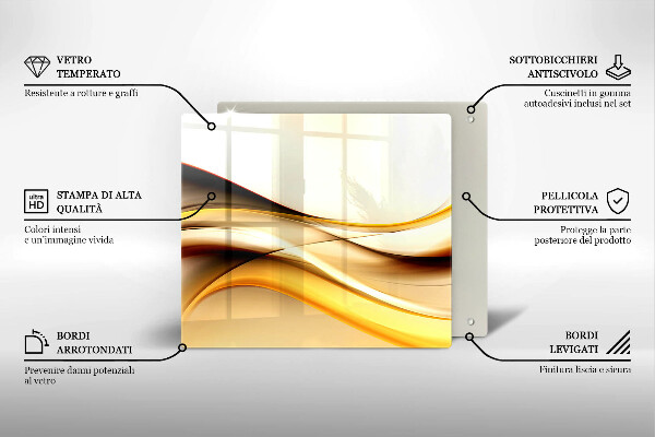 Osłona ściany przy kuchence gazowej Abstrakcja dym linie