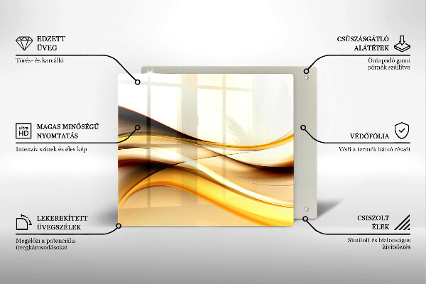 Osłona ściany przy kuchence gazowej Abstrakcja dym linie