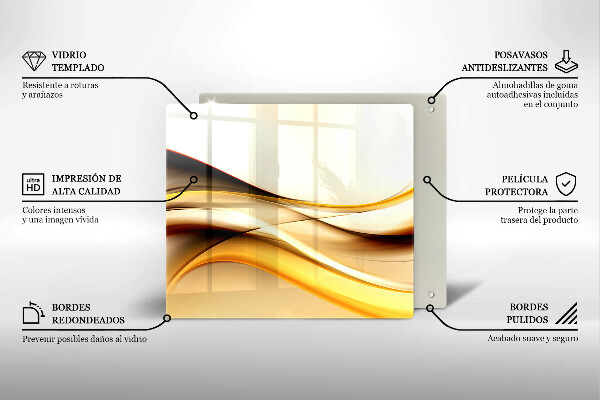 Osłona ściany przy kuchence gazowej Abstrakcja dym linie